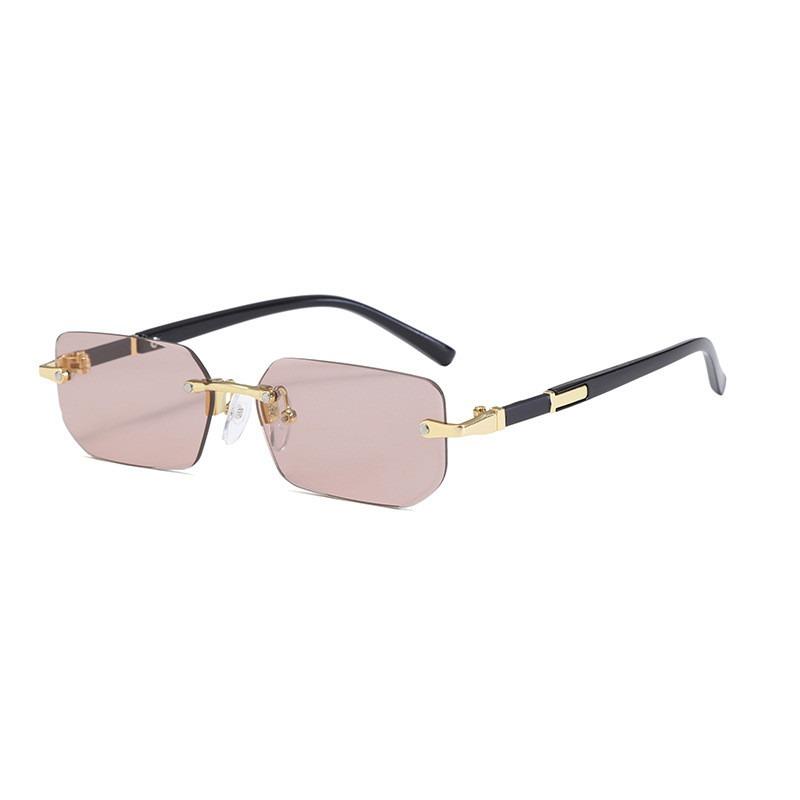 Trendy Rimless Rectangle Sunglasses Frameless Fashion Shades Punk Sunglasses Gradient Men Women UV400 Eyewear Driving