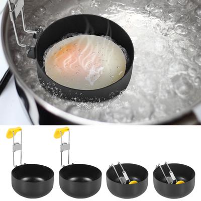 4 Pack Stainless Steel Egg Poacher Folding Egg Poacher Pan Non-Stick Hang Ear Egg Boiler Egg Rings for Perfect Poached Eggs