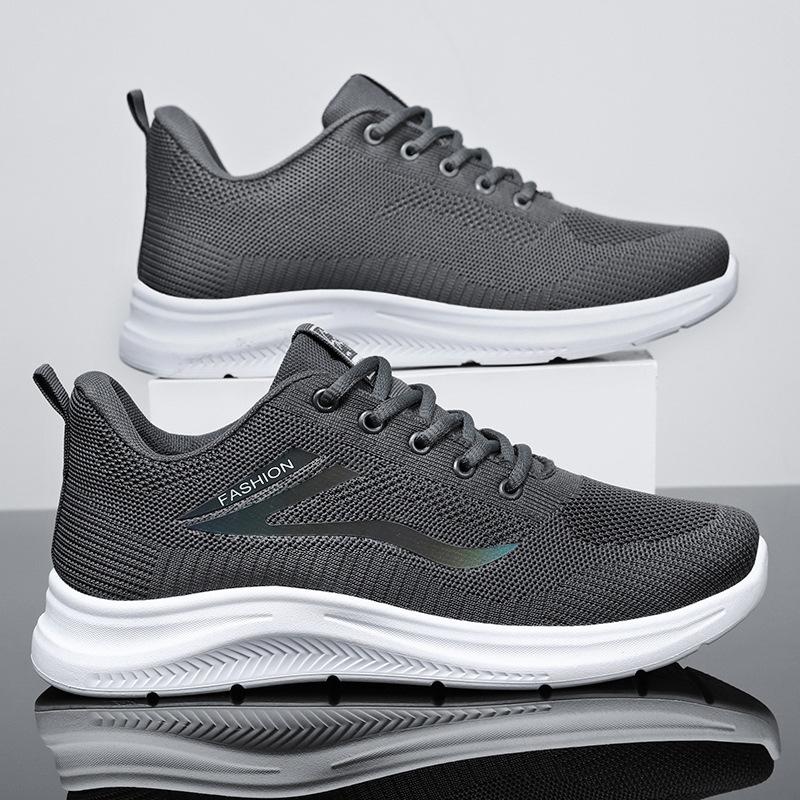 Spring and summer new breathable men's shoes, thin, anti slip, wear-resistant, running sports, thick soled casual shoes