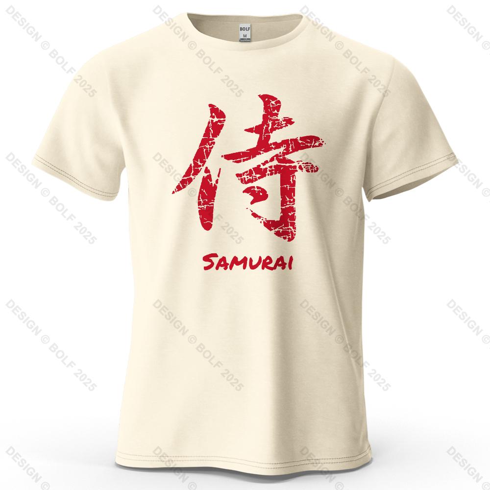 

Samurai Character Printed Men s T-Shirt 100% Cotton Oversized Classic Asian Aesthetics Graphic Tees for Women Tees Streetwear 4XL