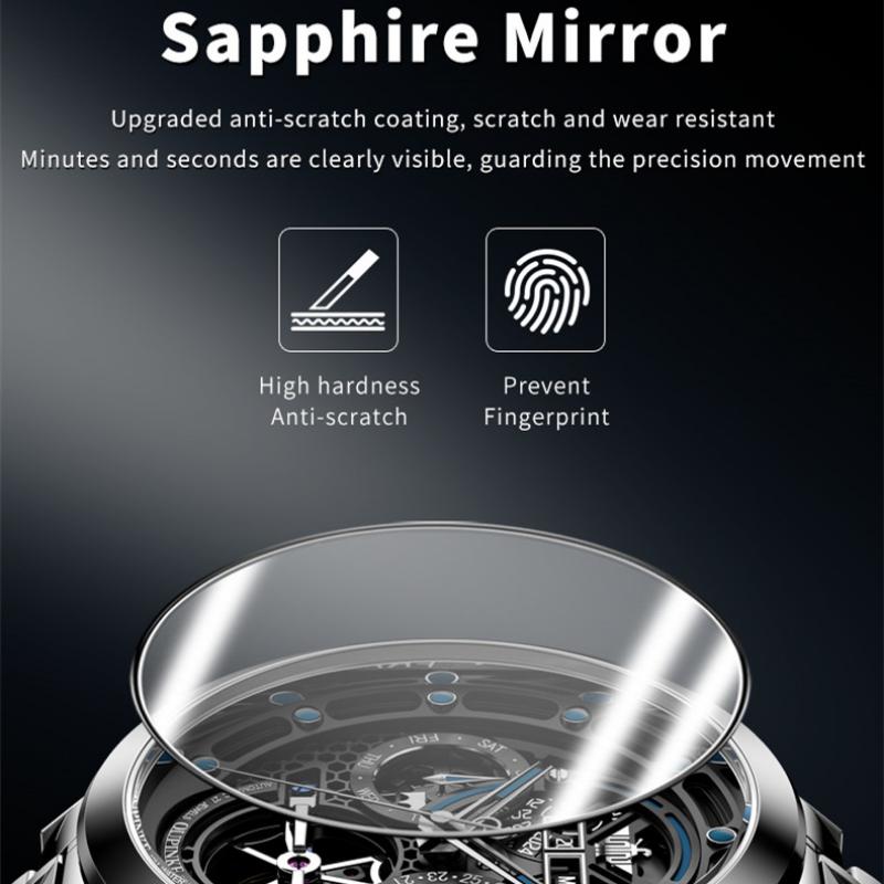 OUPINKE New Business and Leisure Men's Watch Automatic Mechanical Watch Hollow Movement High-end Watch