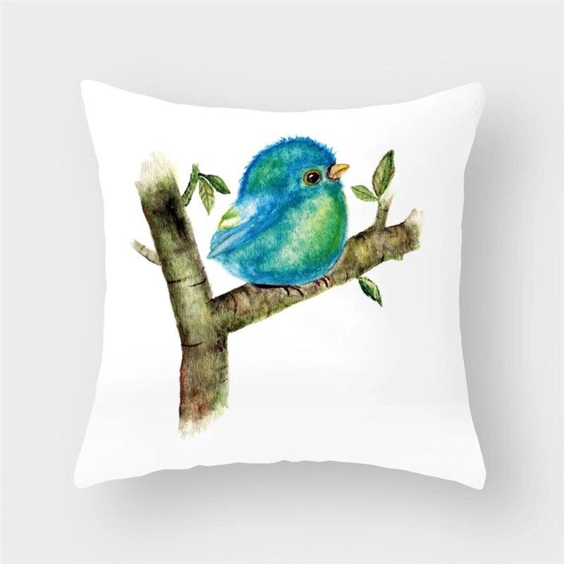 Bird Flower Animal Cushion Pillow Cover Sofa Decorative