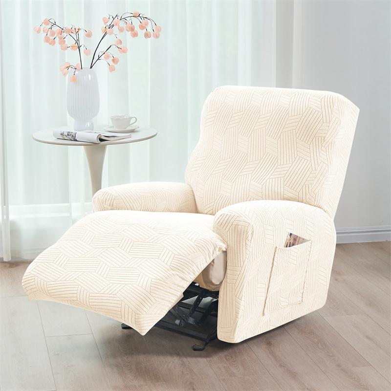 4Pcs/Set Nordic Recliner Sofa Cover Elastic 1 Seater Relax Armchair Cover Anti-Slip Single Couch Slipcover For Office Home Decor