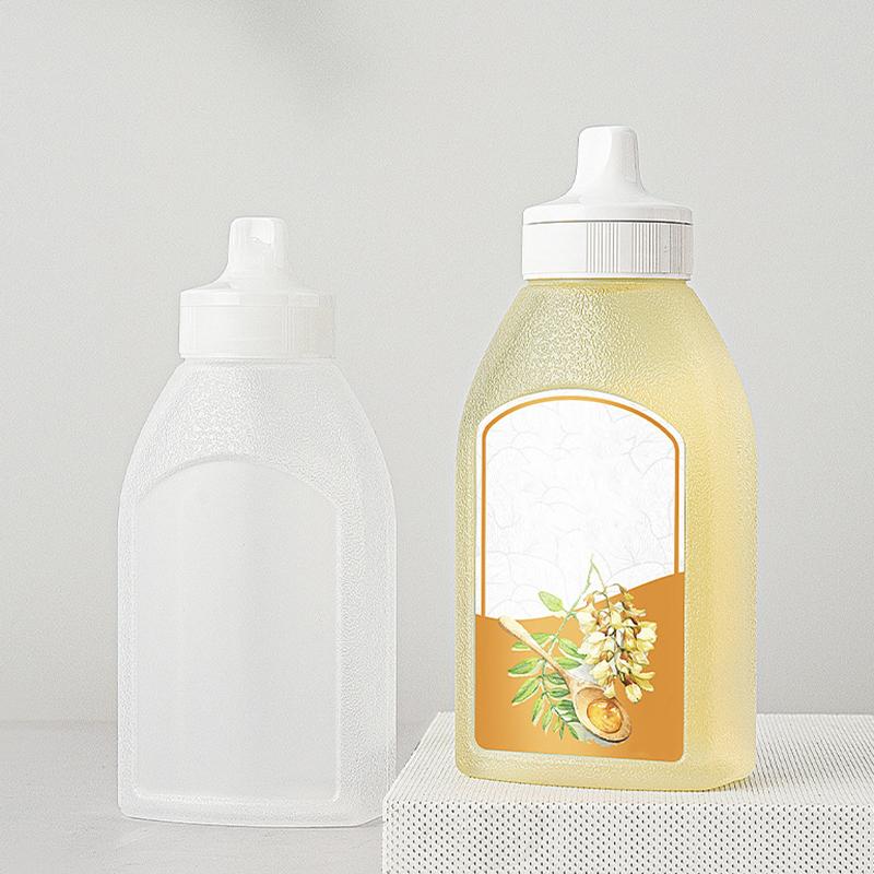 550G Transparenter Tropffreier Honigspender Honig-Quetschflasche Essig Öl Sirup Flasche Topf Spender Küchenwerkzeug