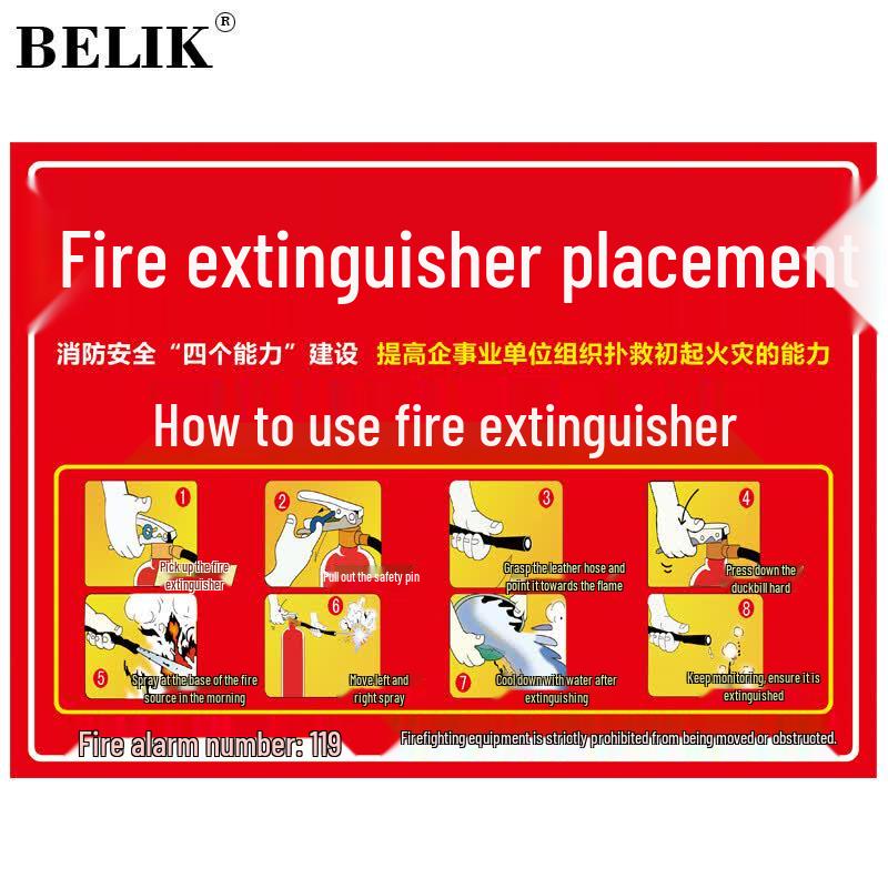 BELIK Fire Safety Instruction Stickers