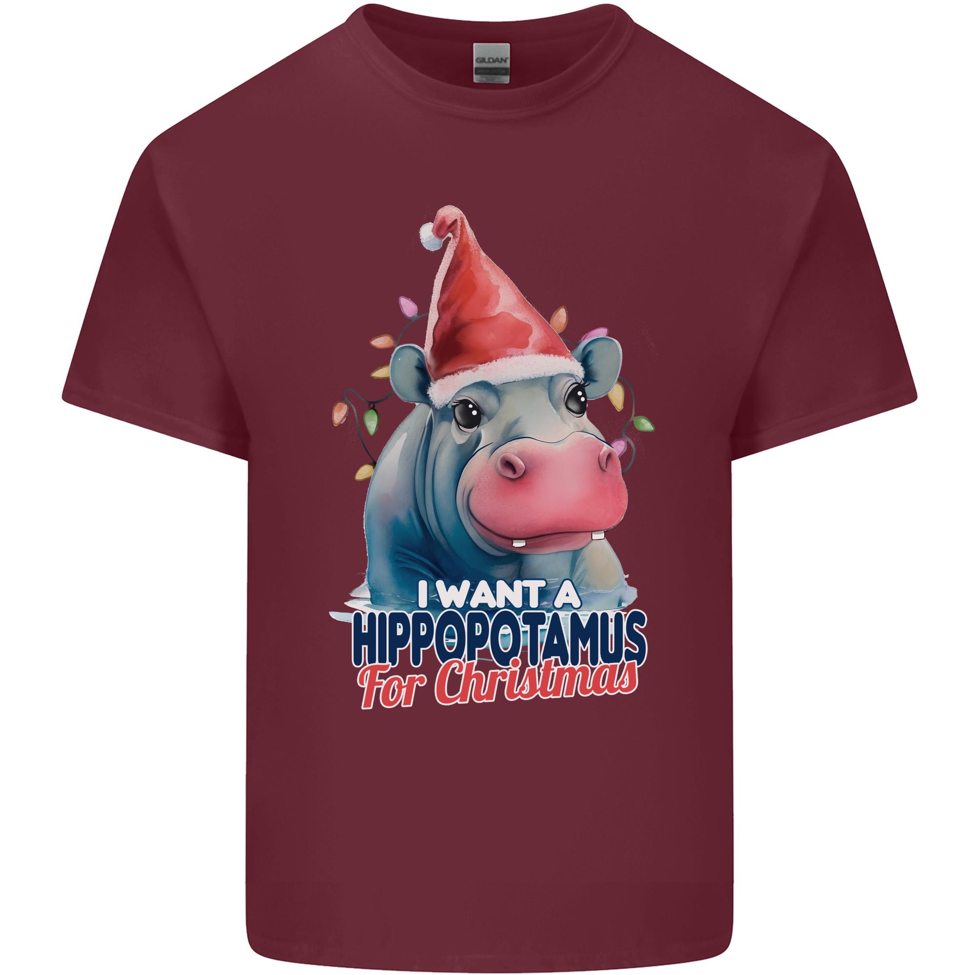Hippopotamus For Christmas Hippo Xmas Unisexs Light Cotton TShirt S