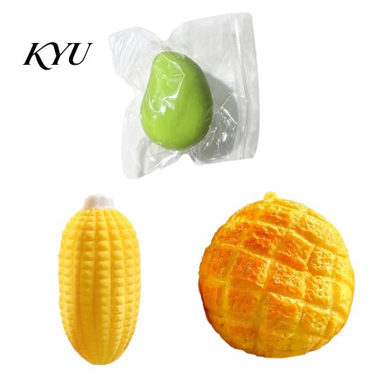 Desk Stress Reliever Fake Pineapple Bread Squeeze Toy, Relief Realistic Corn Sensory Toy Soft Simulated Mango Office Fidget Food Shaped Relievers