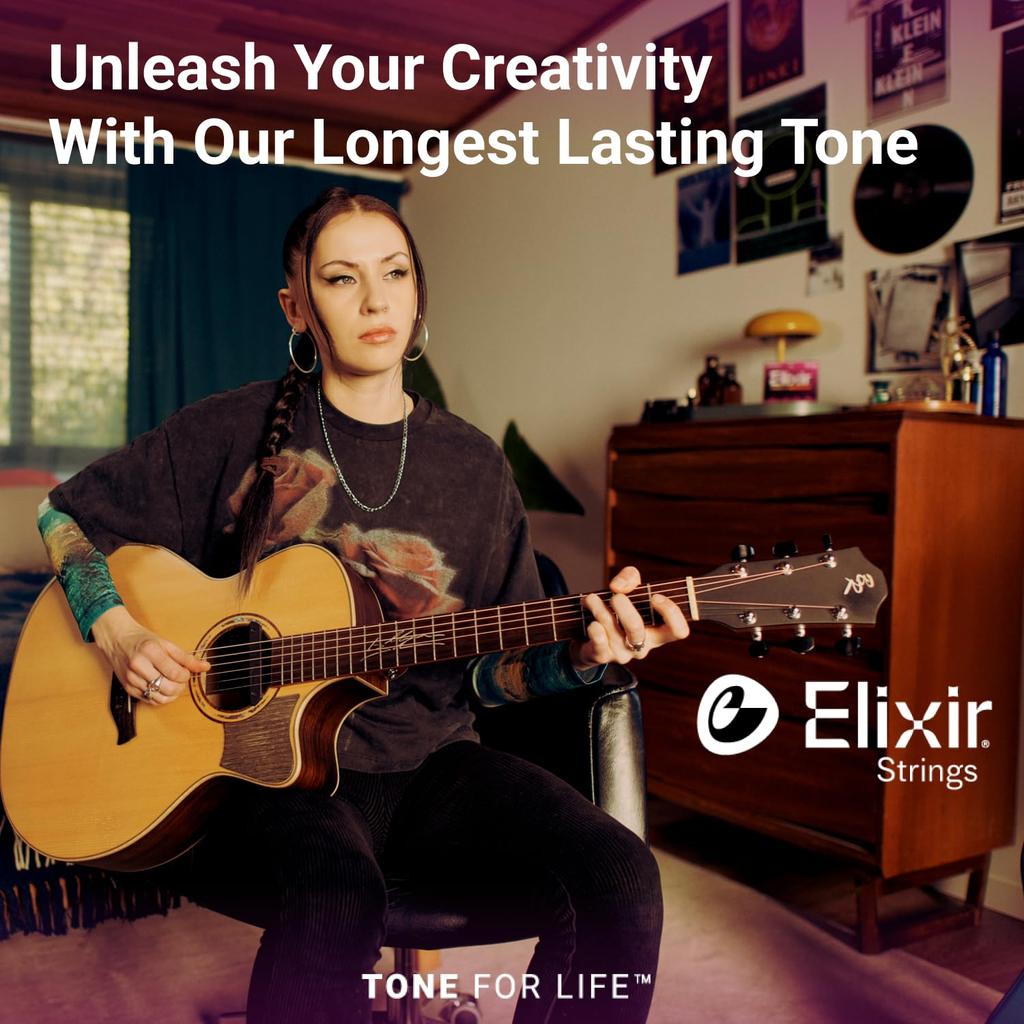 Elixir Elixir Acoustic Guitar POLYWEB Bronze Strings, 80/20 Light, .012-.053, #11050