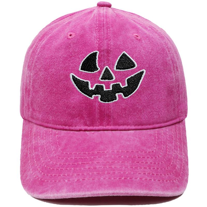 Halloween pumpkin grimace embroidered baseball cap European and American washed retro jack lamp holiday casual dad hat