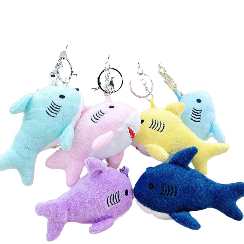 Cross-Border Plush Shark Keychain Pendant - Cute Wedding Toss Doll Bag Charm