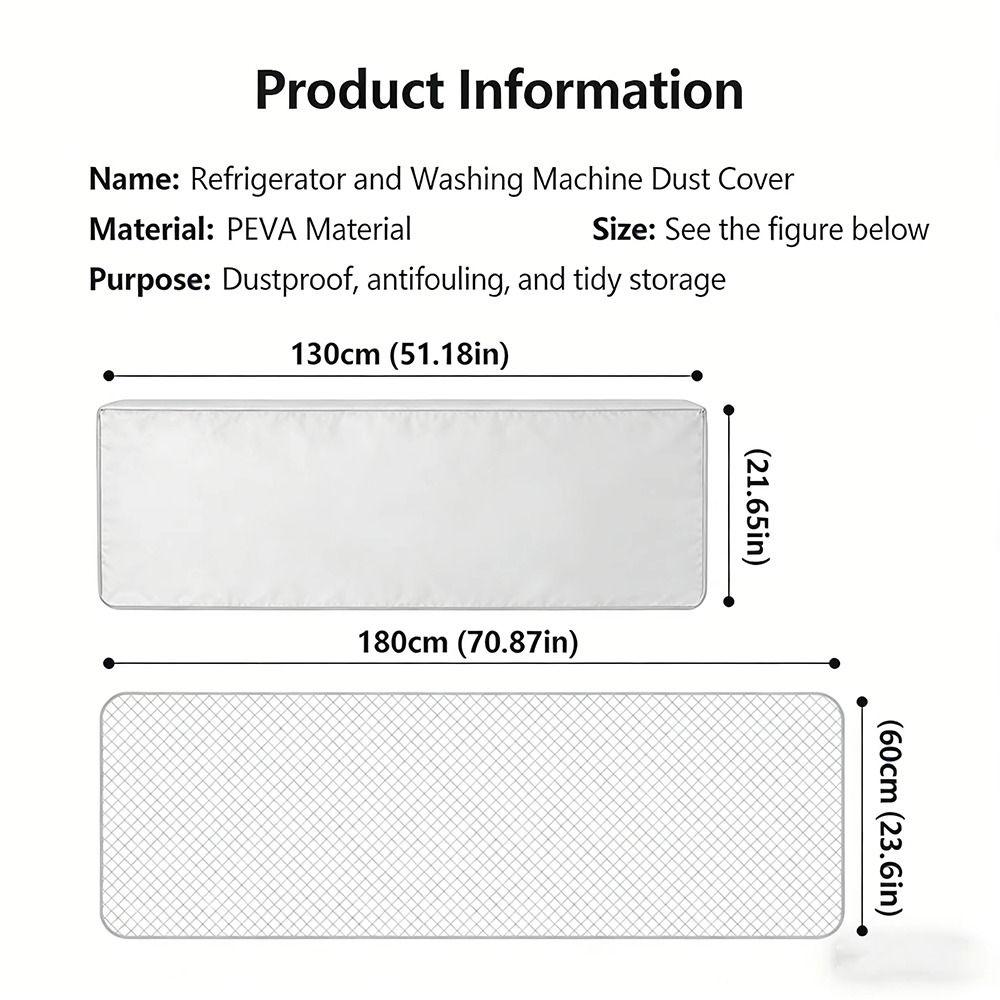 1Pcs Durable Dustproof Refrigerator Dust Cover PVEA 130x55cm 180x60cm Refrigerator Cloth with Storage Bag Washing Machine Towel