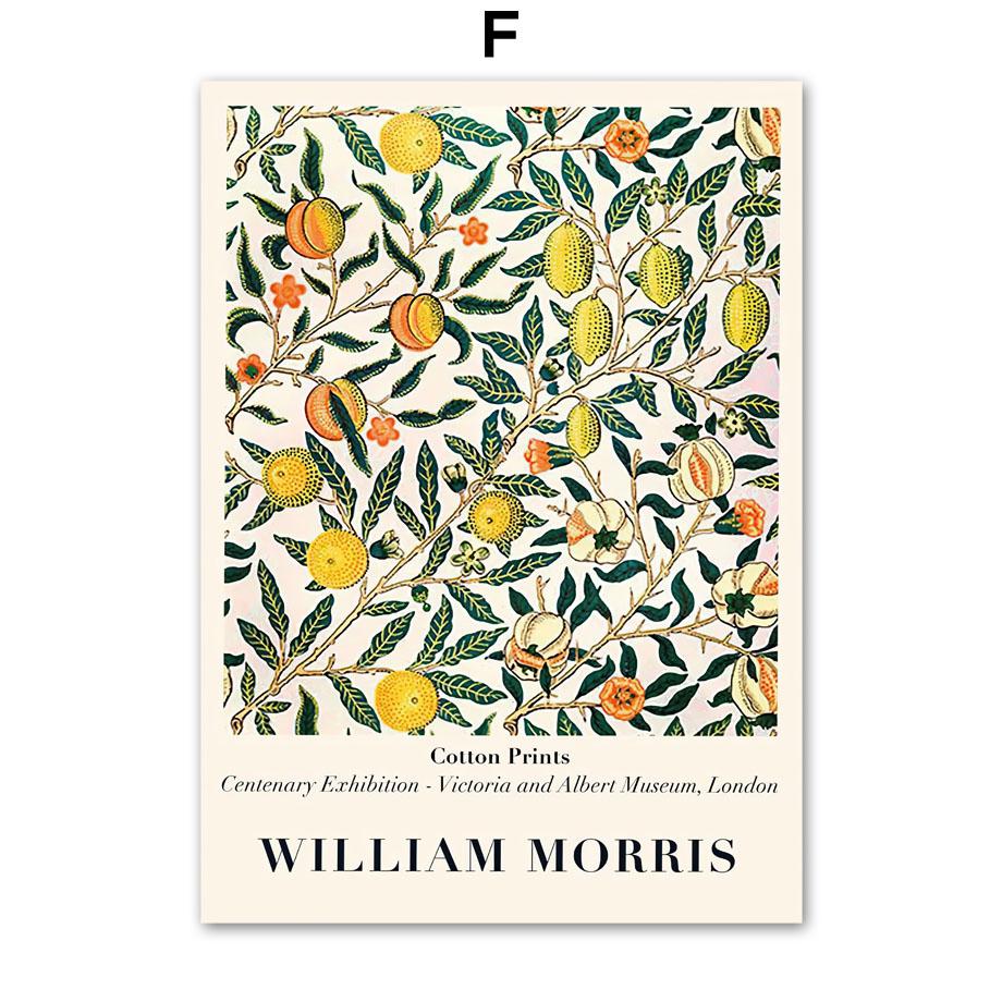 Innendruck Zitrone Orange Wandkunst Leinwandgemälde William Morris Heimdeko Poster Schlafzimmer Obstmarkt Wohnzimmer Kiwi