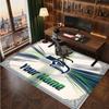 Seattle Seahawks Personalized Crystal Velvet Carpet, Customized Name Text Soft Anti‑Slip Rug for Living Room Bedroom