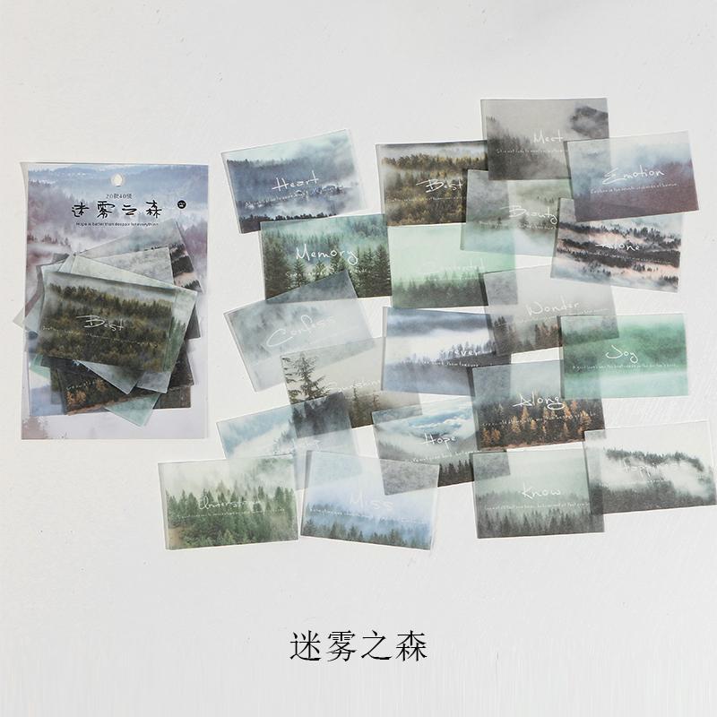 

40pcs/pack Letter of Time Poetry Washi Paper Stickers Diy Diary Deco Bullet Journaling Decorative Stationery Stickers
