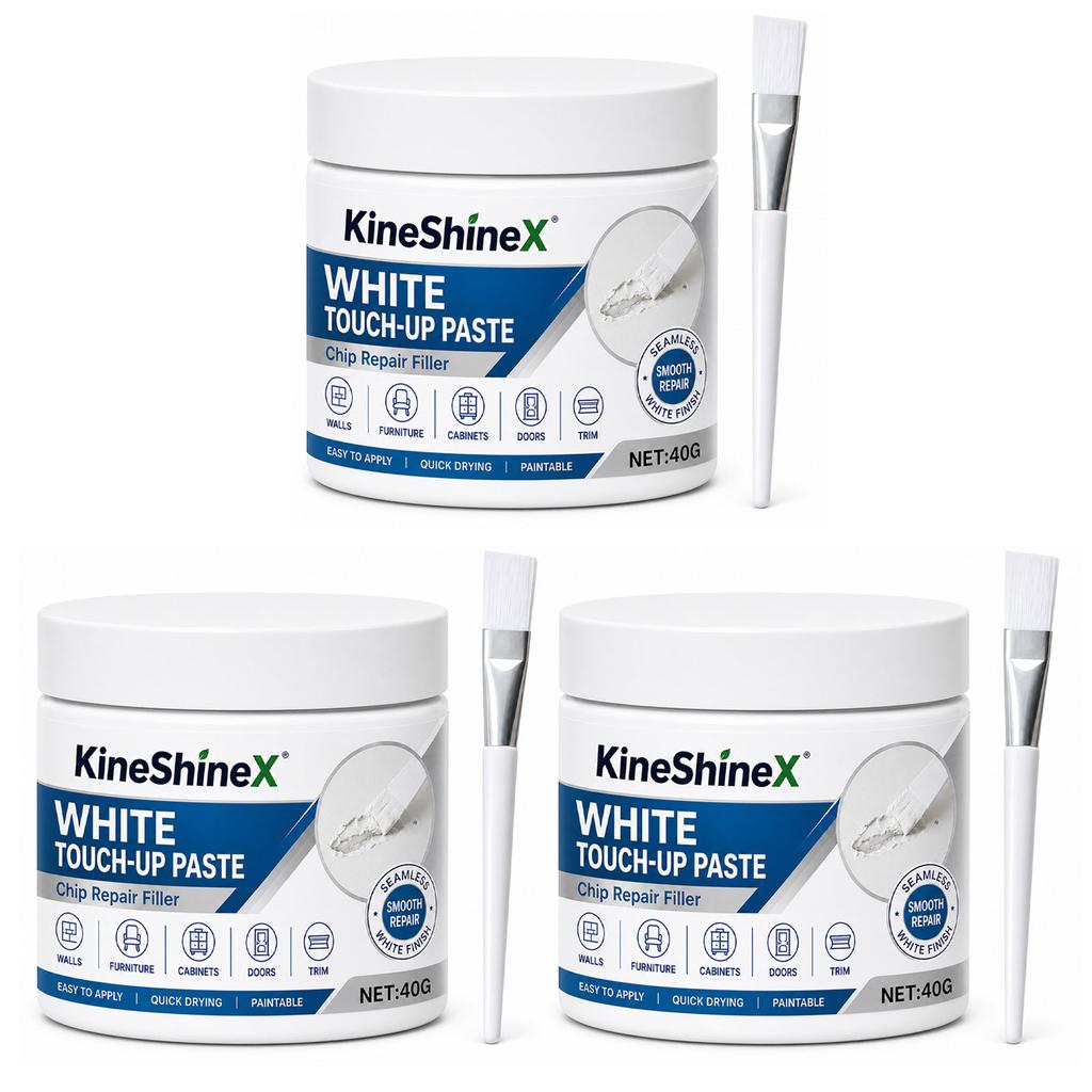 White Furniture Touch-Up Paste with Brush, Instantly Fix Scratches & Dents, Fast Drying Non-Shrinking Home DIY Restoration