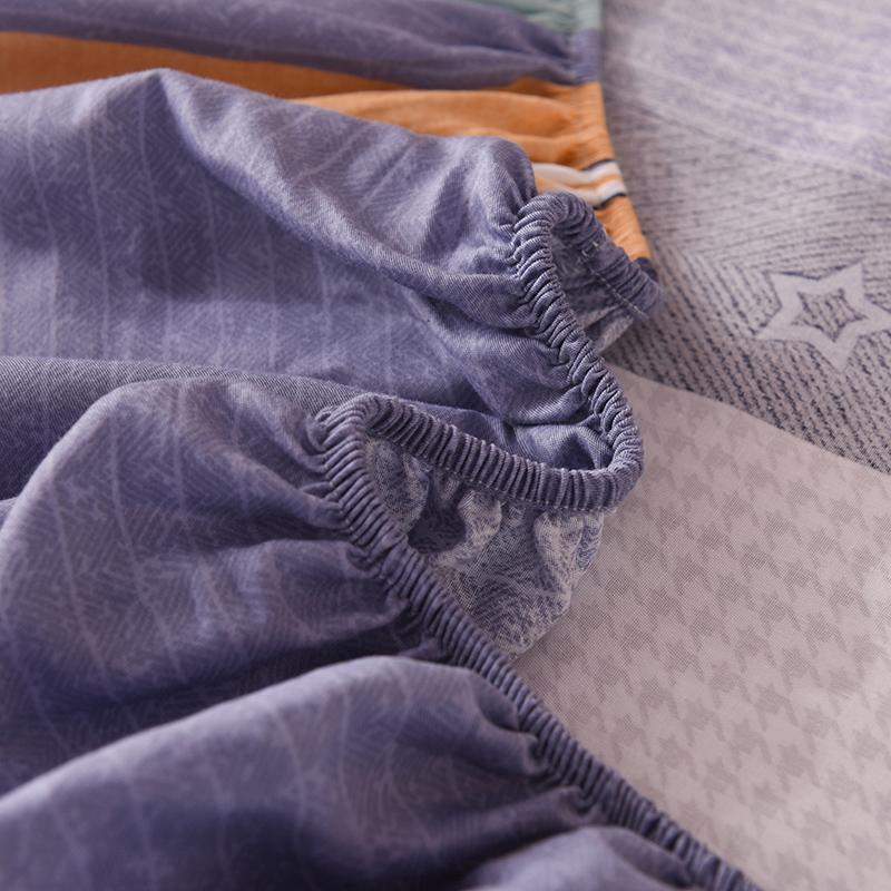 Cartoon Mattress Cover with Elastic Band Fitted Sheet Home Full Size Single Double Linen Bed Bedding (Without Pillowcase)