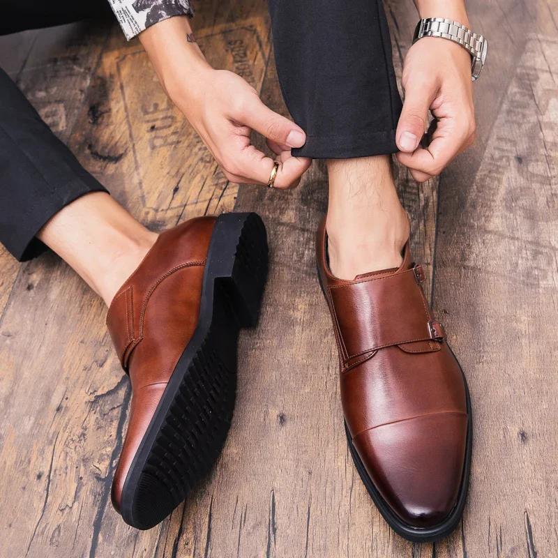 Fashion Men's Formal Shoes New Loafers Office Dress Footwear Fashion Party Wedding Flats Casual Business Shoes for Men Botas Para Hombre