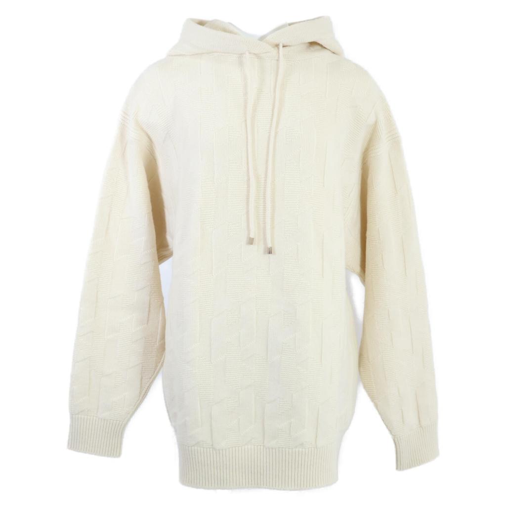 HERMES [Good condition/Domestic regular/24 year old] 4E2623D3 H logo oversized pullover knit hoodie/ tops 34 IvoryUsed