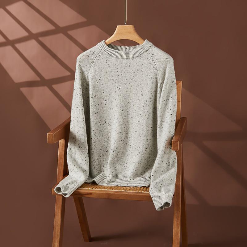 2025 Autumn/Winter Women's Polka Dot Cashmere Sweater with Raglan Sleeves