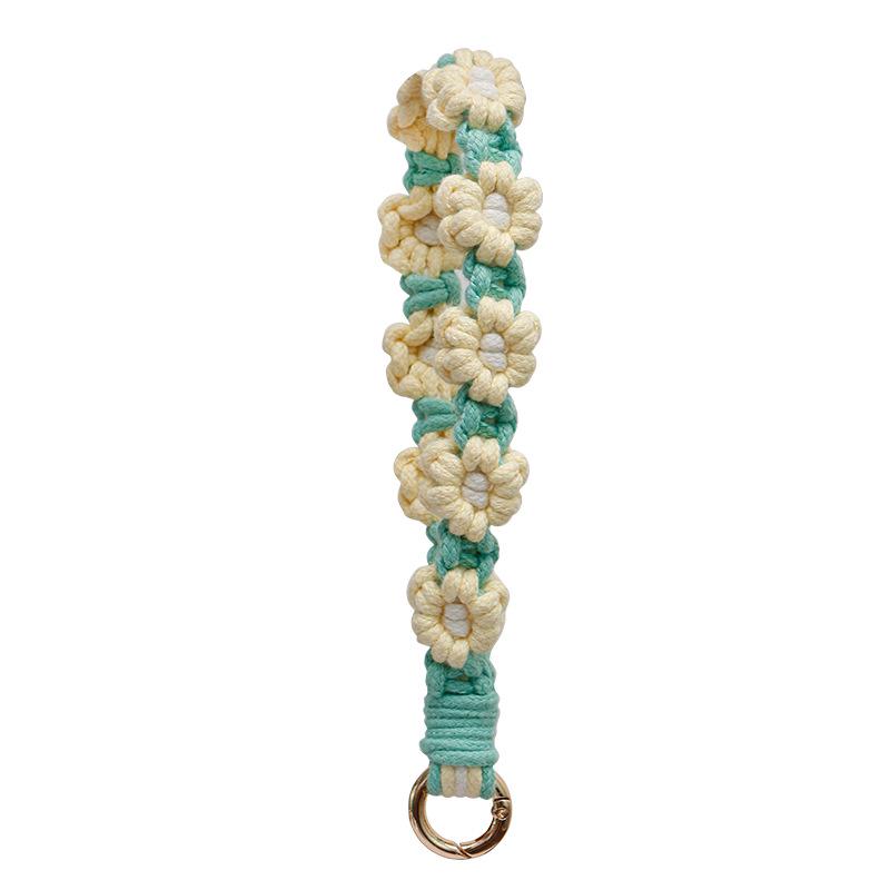 Daisy Flower Phone Lanyard - Handmade Woven Camera Strap & Pendant for Women