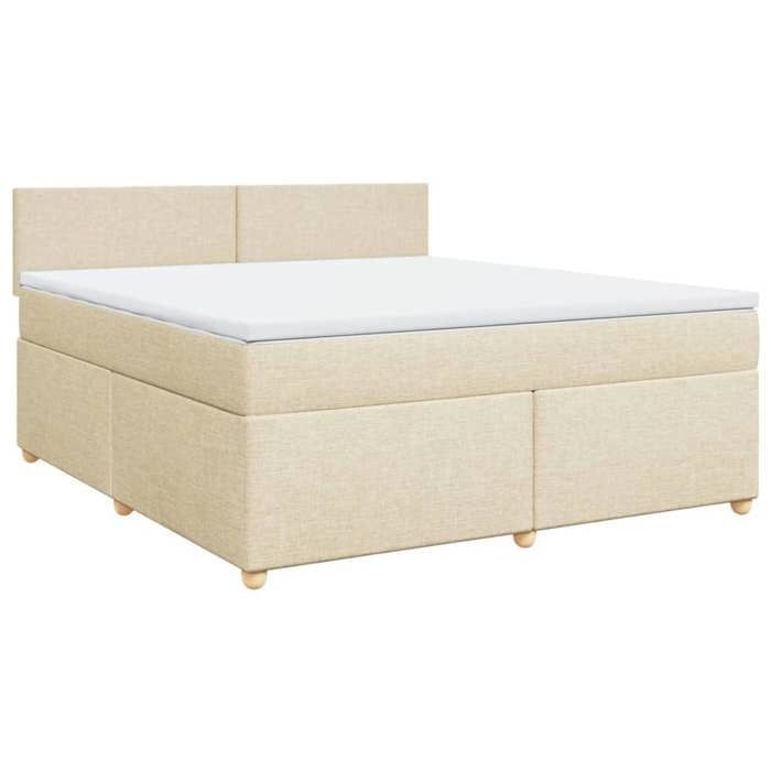 VidaXL Sommier à lattes de lit avec matelas Crème 180x200 cm Tissu 3286757