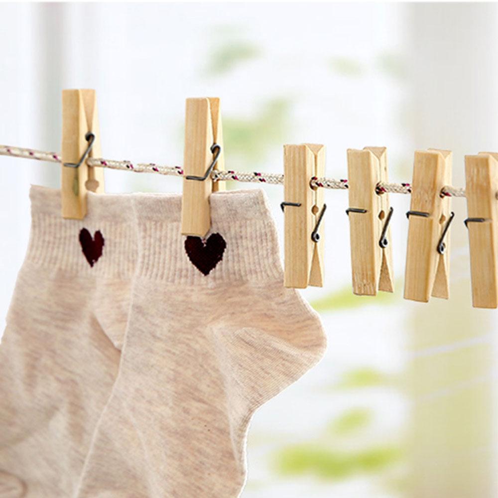 20pcs/pack Mini Bamboo Wooden Clothes Photo Paper Peg Clothespin Laundry Hangers Craft Clips