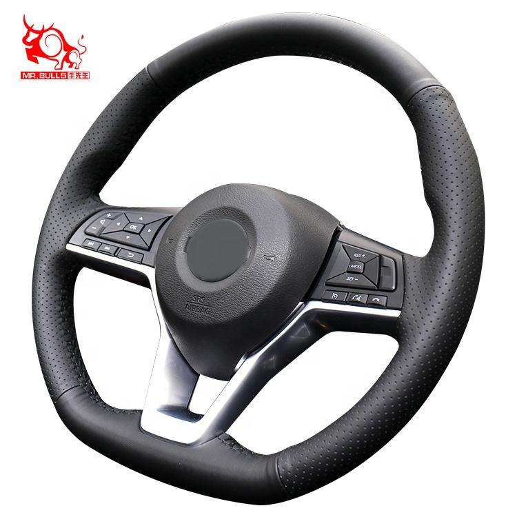 New Car Hand Stitch Steering Wheel Cover Wrap for Nissan Juke Sentra Altima Micra Kicks Leaf Nismo Concept Versa Rogue Sport