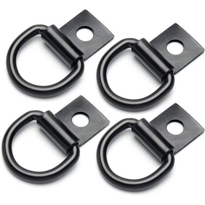 Heavy-Duty Steel D-Ring Tie-Down Anchor Set – 1/4" Thick, 2400 Lbs Capacity, Electrophoretic-Coated, For Trailer, RV, Truck Bed, Garage – 4/8 Pack