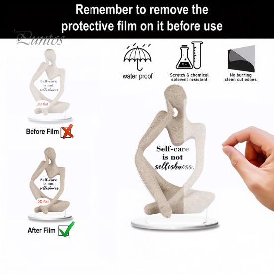 Modern Home Office Decor Abstract Thinker/Bathtub Santa Claus/Christmas Nativity Acrylic Desktop Ornament, Artistic Table Decoration with Unique Desk