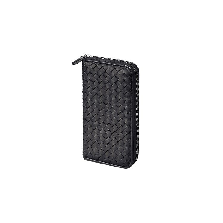 

Bottega Veneta Intrecciato Woven Lambskin Long Wallet Unisex Wallet Black 114076V001N1000 Box(Basic Set+Box)