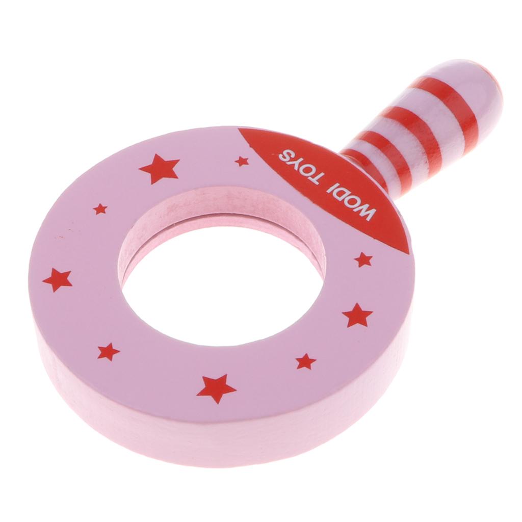 

Wooden Children Magnifying Glass Fun Explorer Toys for Exploring Bugs , Science Education Toy рожевий