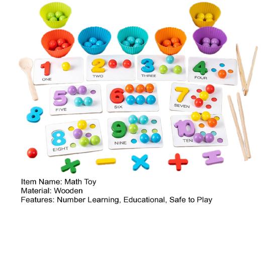 1 Sada Aritmetická Matematická Hračka Sada s Korálky Hůlky Lžíce Silikonová Miska Učení Čísel Korálky Počítání Třídění Batolata Chlapci Dívky Vzdělávací Hračka