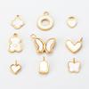 4Pcs Natural Shell Heart Butterfly Bear Clover Charms For DIY Earrings Necklace Stainless Steel Jewelry Hand Making Supplies