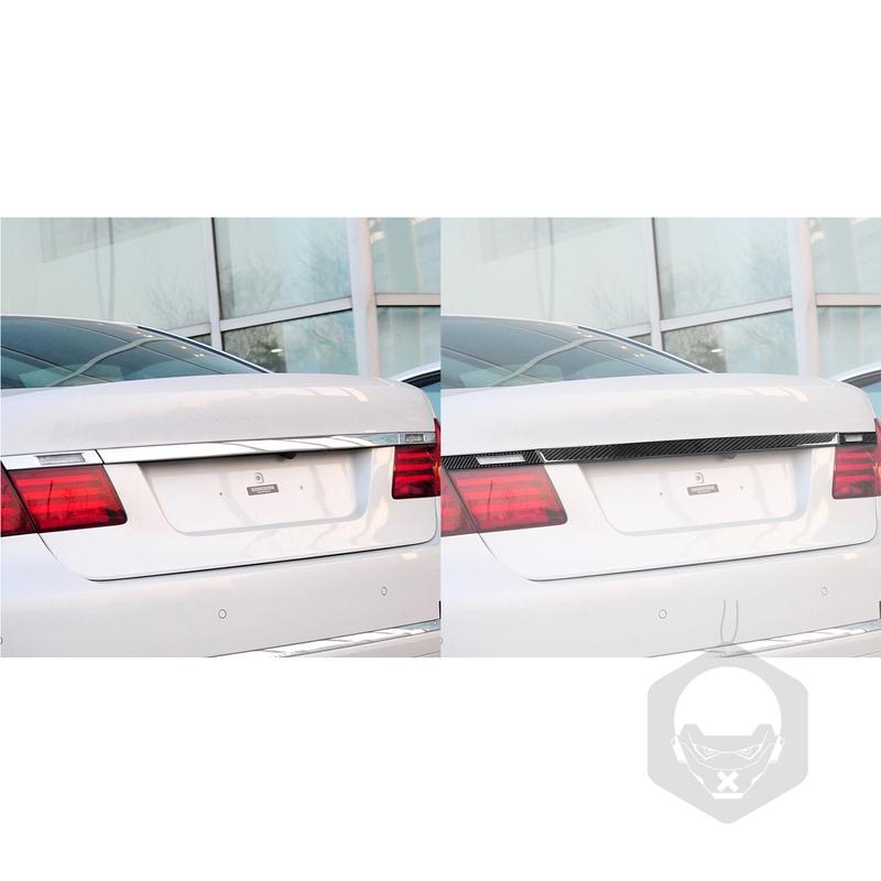 Carbon Fiber Car Accessories Trunk Decorative Exterior Trim Cover Soft Sticker For BMW 7 Series F01 730li 740li 750li 2009-2014