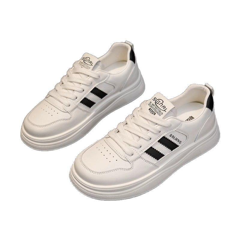 Fashion versatile flat white shoes women's spring 2025 new comfortable and lightweight student sports and leisure board shoes