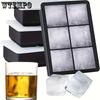 Large Size Silicone 1pc 6 Grids Ice Cube Molds for Whiskey Cocktail Keep Drinks Chilled Kitchen Utensils Apartment Essentials Party Supplies