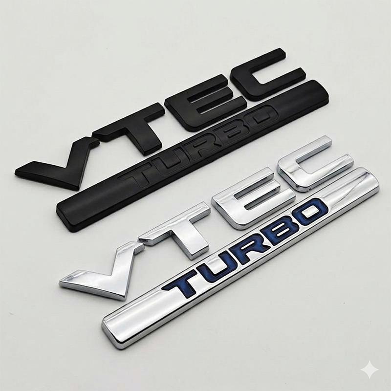 3D VTEC TURBO Emblem Badge Car Rear Trunk Decal Sticker For Honda Civic 10th 11th Accord CRV Fit City Auto Styling Accessories ako256
