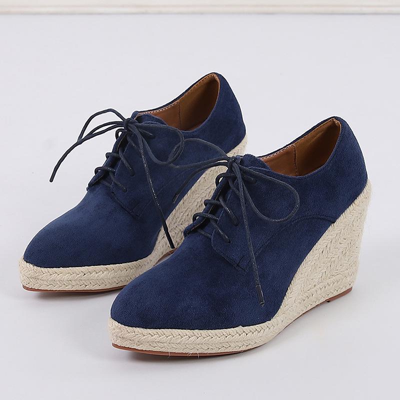 Fashion Size 35-43 Casual Thick Bottom Platform Wedges Shoes with Fur Women Spring/Winter High Heels Pumps Espadrilles Chaussures Femme