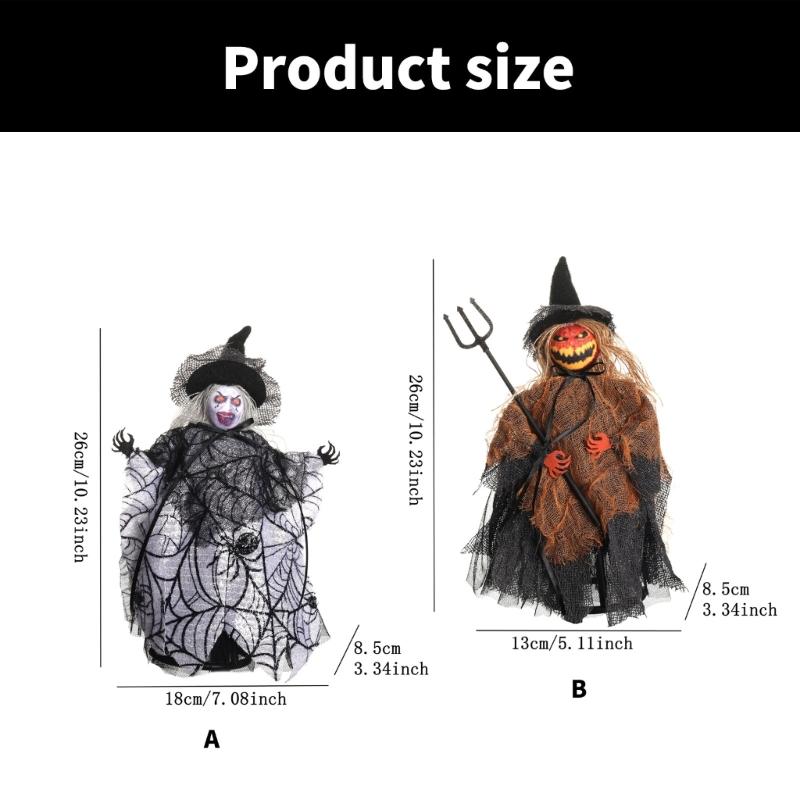 Eerie Halloween Festival Decoration Unique Halloween Tree Toppers with Specter Pumpkin Figurine for Holiday Decors