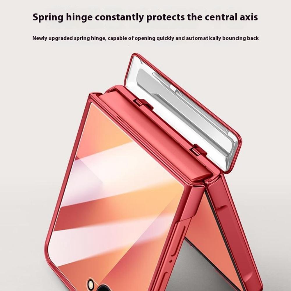 For Samsung Galaxy Z Flip7 5G Case PC+Acrylic Phone Cover with Rear Small Screen Protector Hinge Protection