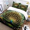 Elegant Peacock Garden Decor Set Multiple Sizes Kid's And Adults' Bedroom Exquisite 3PC Bedding Set, Gift