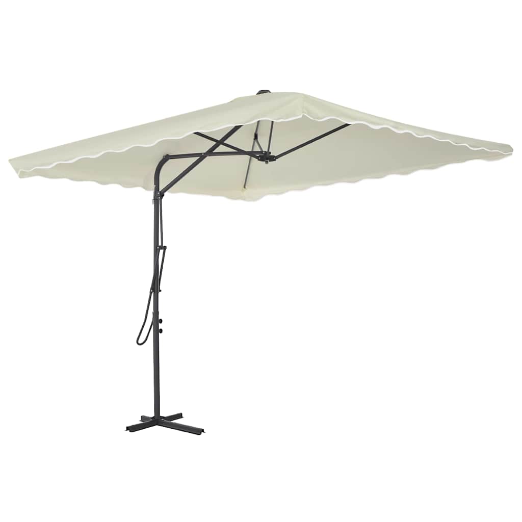 Sonnenschirm mit Stahlstange 250 x 250 cm Sandweiß