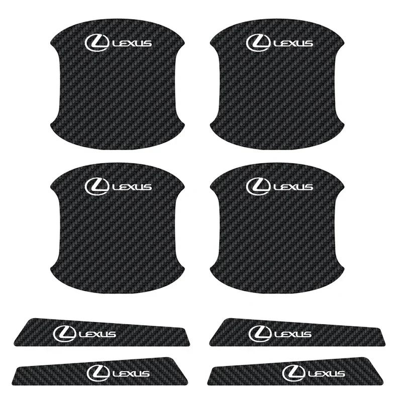 Carbon Fiber Black Car Door Bowl Handle Luminous Sticker Auto Logo Anti-scratches Modified Decoration Styling