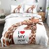 Cute Pet Animal Duvet Cover Set, Realistic Dog Cat Giraffe Bedding, Soft Quilt Cover Pillowcases for Boys Girls Adults Kids