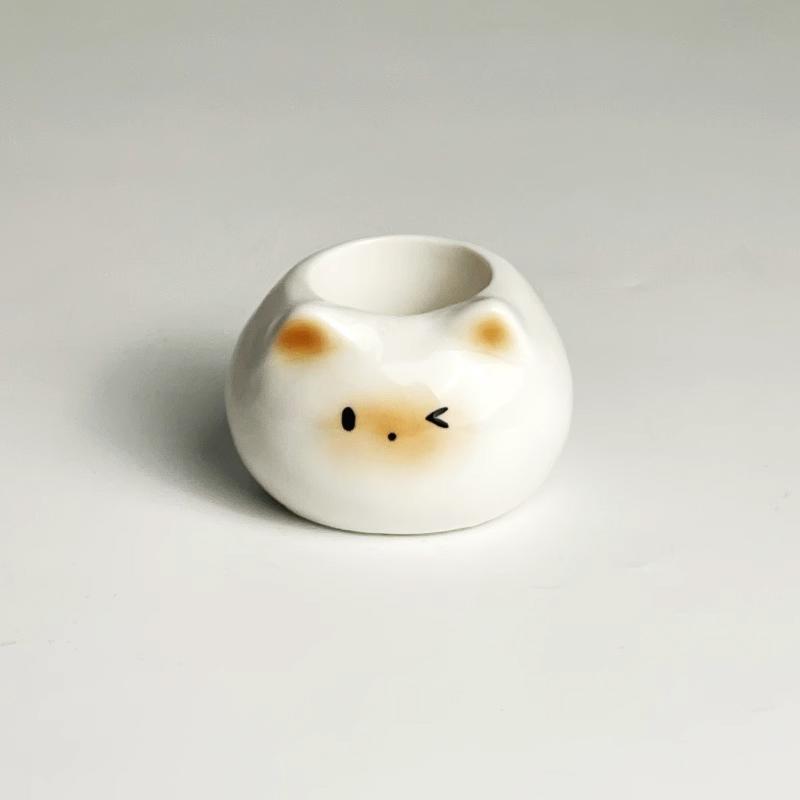 1Pc Cat Ceramic Toothbrush Holder, Cute Siamese Cat Electric Toothbrush Holder Storage Rack, Couple Toothpaste Placement Sink Base
