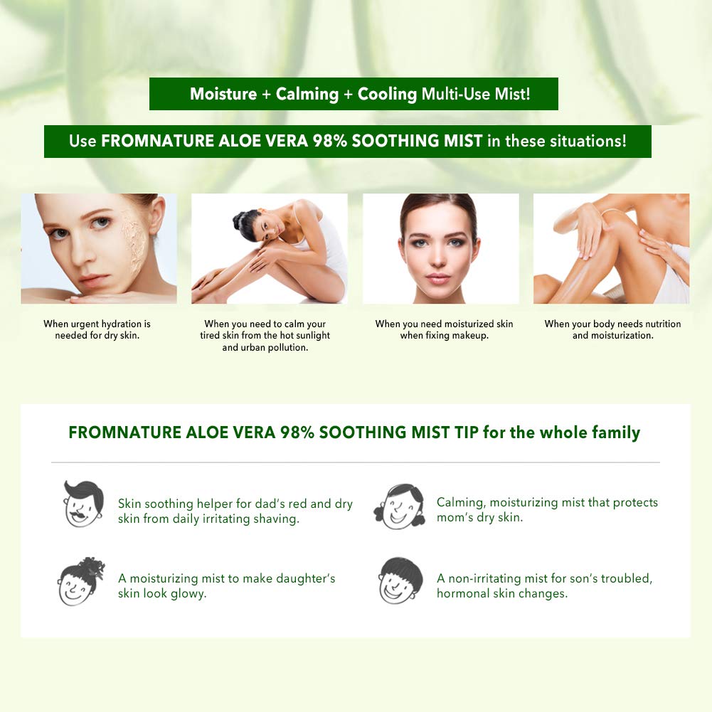 FROMNATURE Aloe Vera 98%"Moisture Soothing Gel Mist (120ml or 400ml)