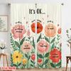 2pcs 2D Flat Printing Curtain It's OK To Be Different Polyester Without Electricity Festive Holiday Perfect for Room Bedroom