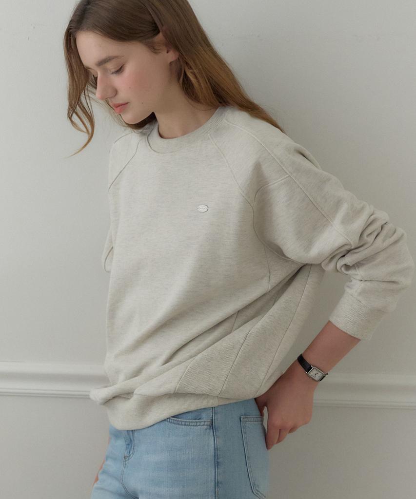 OURHOPE Cutline Raglan Sweatshirt - Oatmeal
