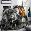 1PC Watercolor Pet Art Print Flannel Blanket, High quality All Seasons, Home Decor, Warmth and Comfort, Perfect for Christmas Gifts