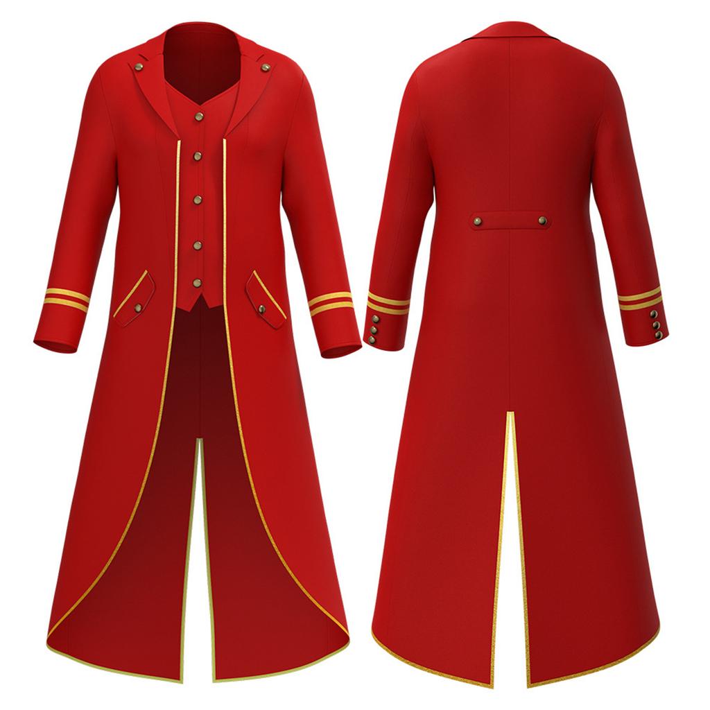 Jiamei Unisex Adult Retro Gothic Steampunk Mid-Length Tailcoat Halloween Costume